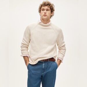 J. CREW Unisex 1988 Rollneck™ sweater in cotton Mountain White Size XS $98 BW186